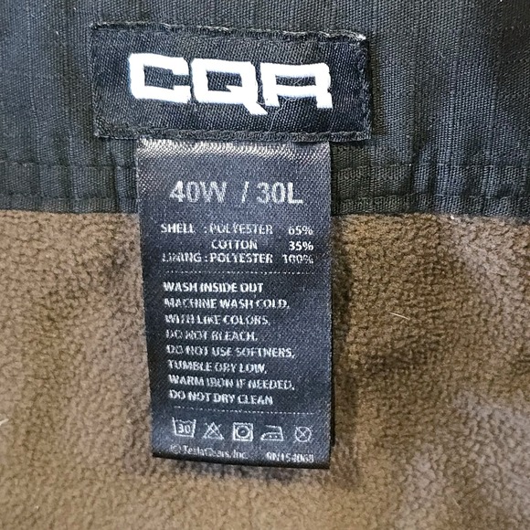 CQR Tactical Ripstop Fleece Lined‎ Pants Men's 40x30 Black Cargo - Picture 5 of 8
